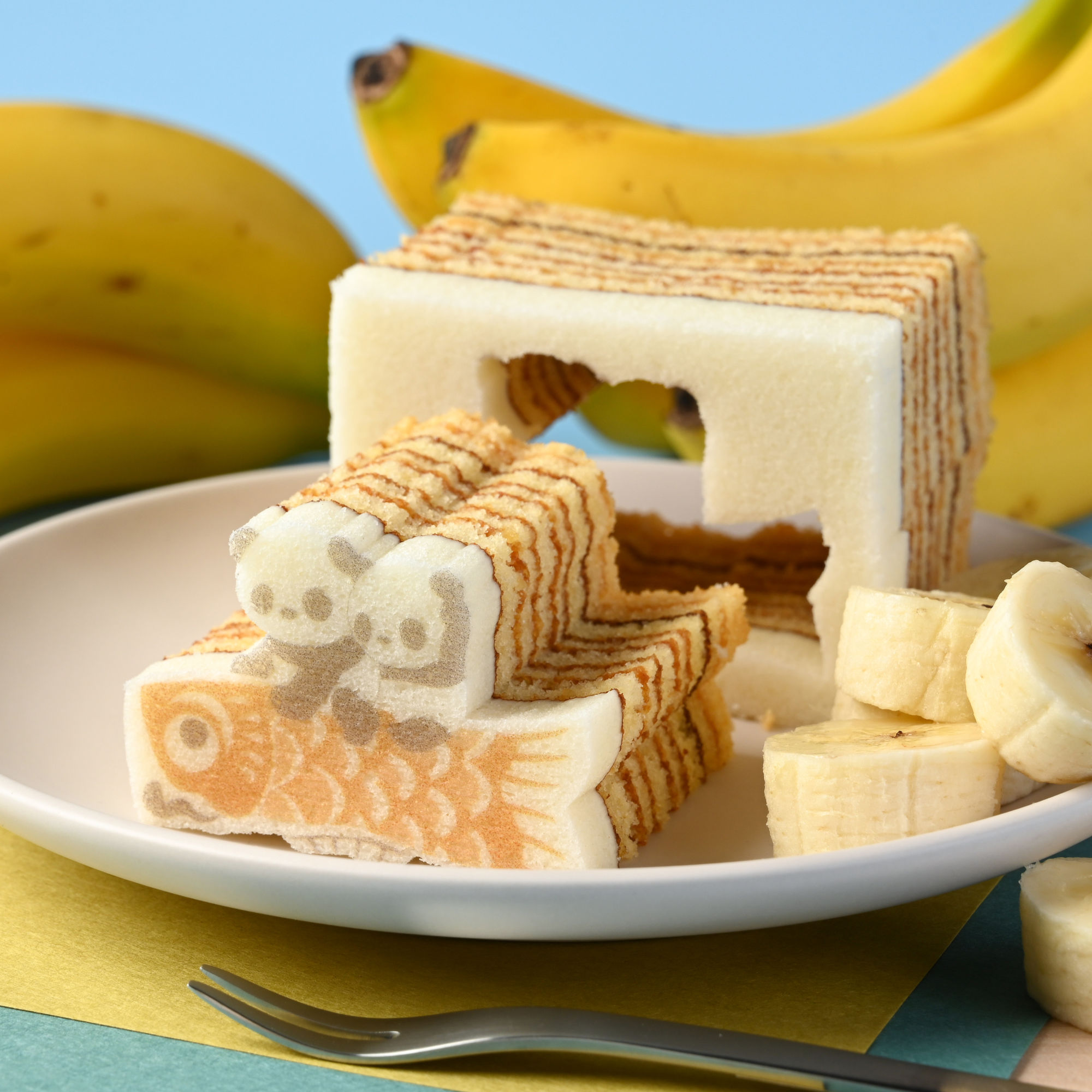 親子で楽しむこどもの日のお菓子🎏　こいのぼりパンダの型ぬきバウムクーヘン