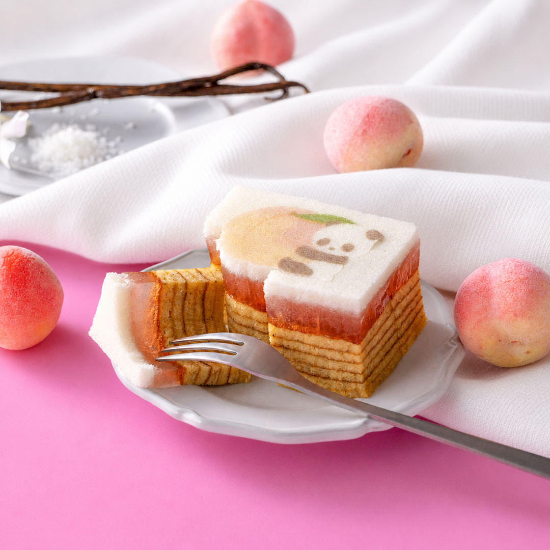 パンダのゼリーバウム（塩バニラ&桃）